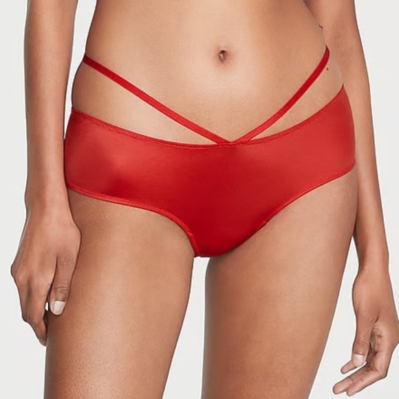 Victoria's Secret Very Sexy So Obsessed Strappy Cheeky Panty Red Small NEW - Picture 4 of 8